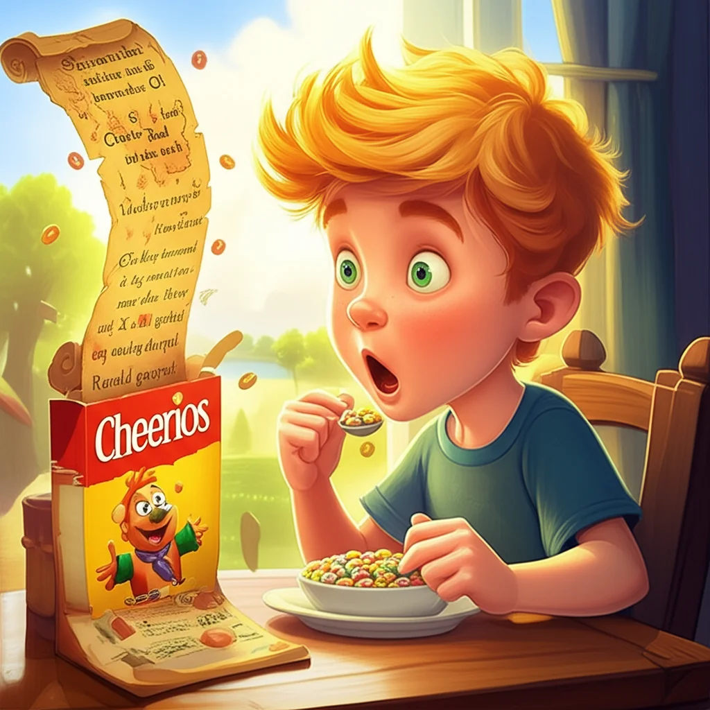 Illustration of Ronald was eating his Cheerios one sunny morning in Indiana when, *plink*, somet...