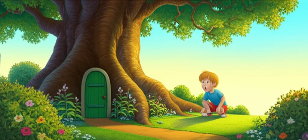 Illustration of Ronald was playing in his backyard in Indiana, near the big oak tree. He was pre...