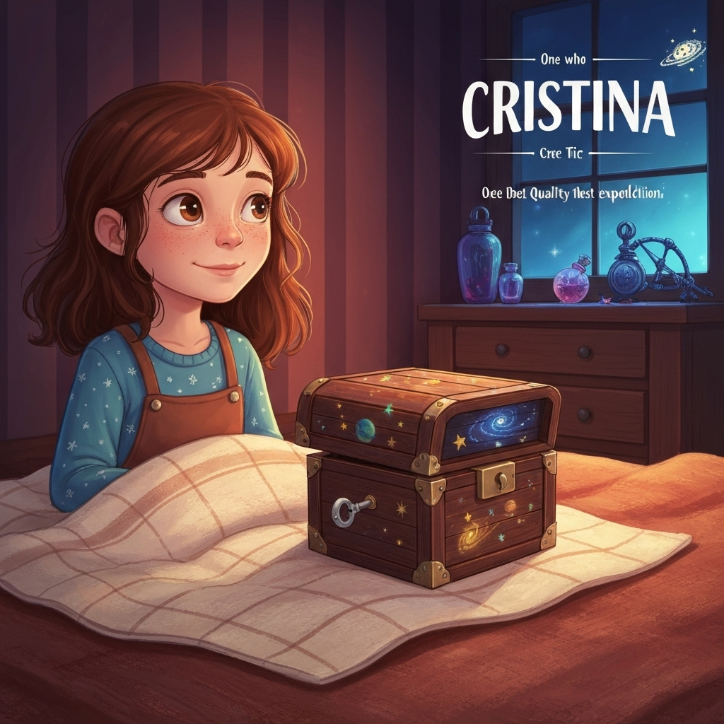 Illustration of One sunny afternoon, Cristina, a girl who loved imagining magical quests as much...
