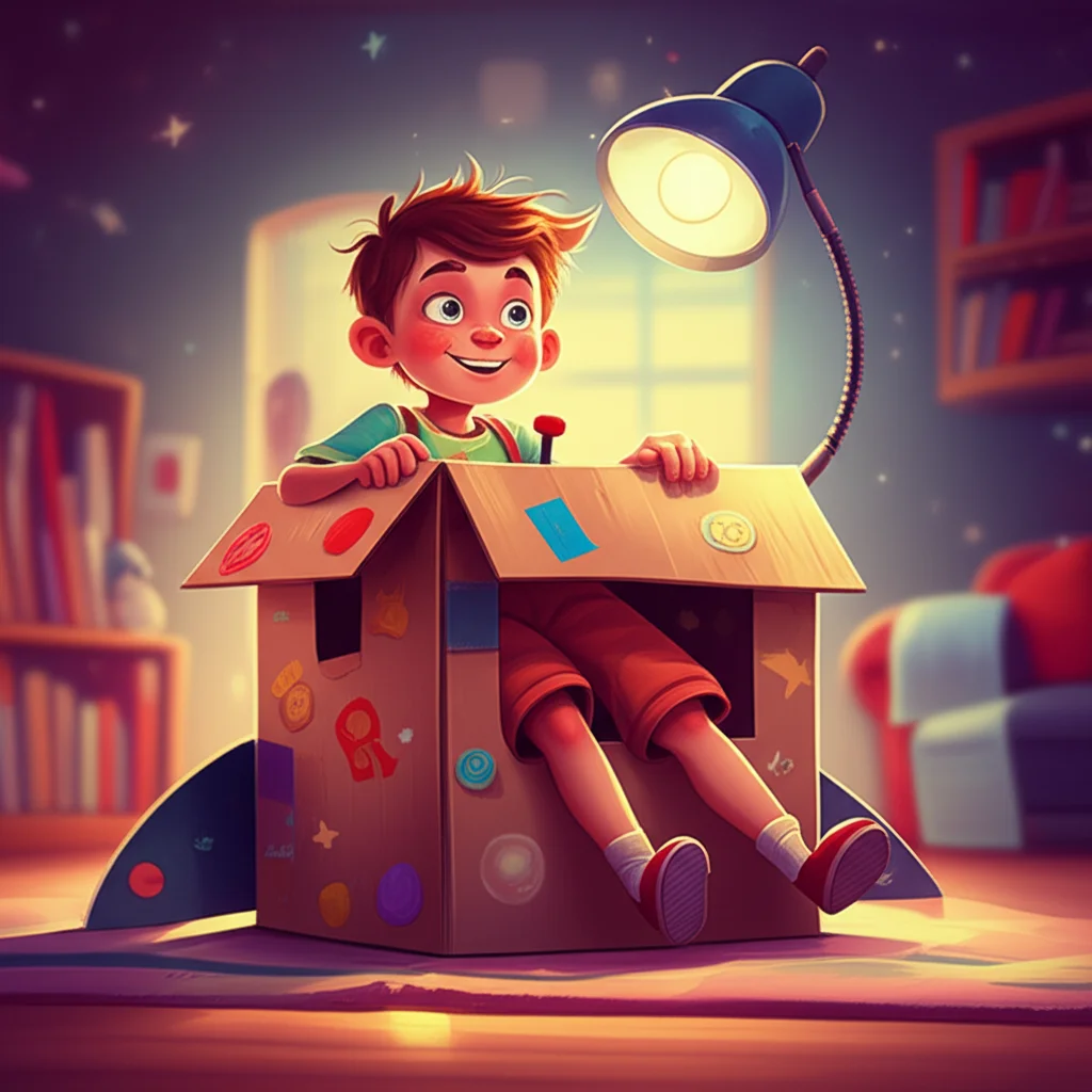 Illustration of Hi, my name is David, and I am 6, and I am a space explorer. I have a rocket shi...