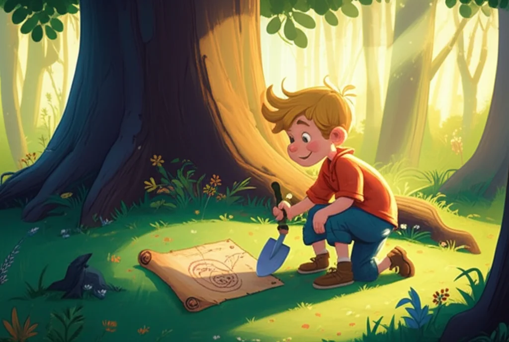 Illustration of Once upon a time, in Indiana, lived a curious boy named Sunny! Sunny loved explo...