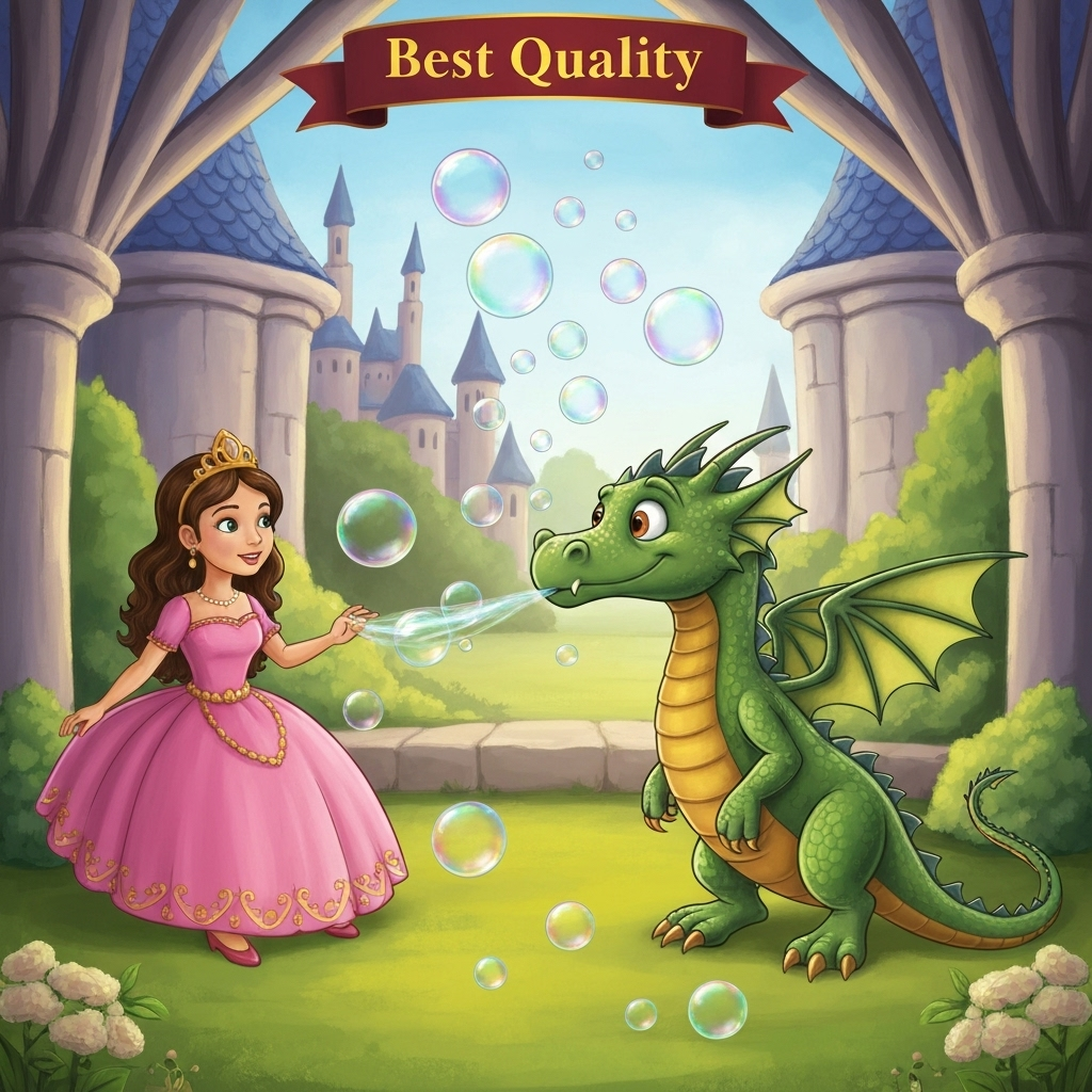 Illustration of In a big, shiny castle lived a sweet princess named Khushi. Her very best friend...