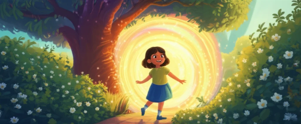 Illustration of Alisha Khan, have I got a story for you! One sunny afternoon, while playing hide...