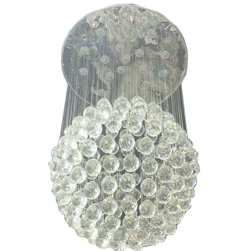 Lampa suspendata eleganta, candelabru cristal 6851, 12 x MR16, cu bec LED 60W, aluminiu/cristale artificiale, culoarea cromului Aliled imagine noua 2022