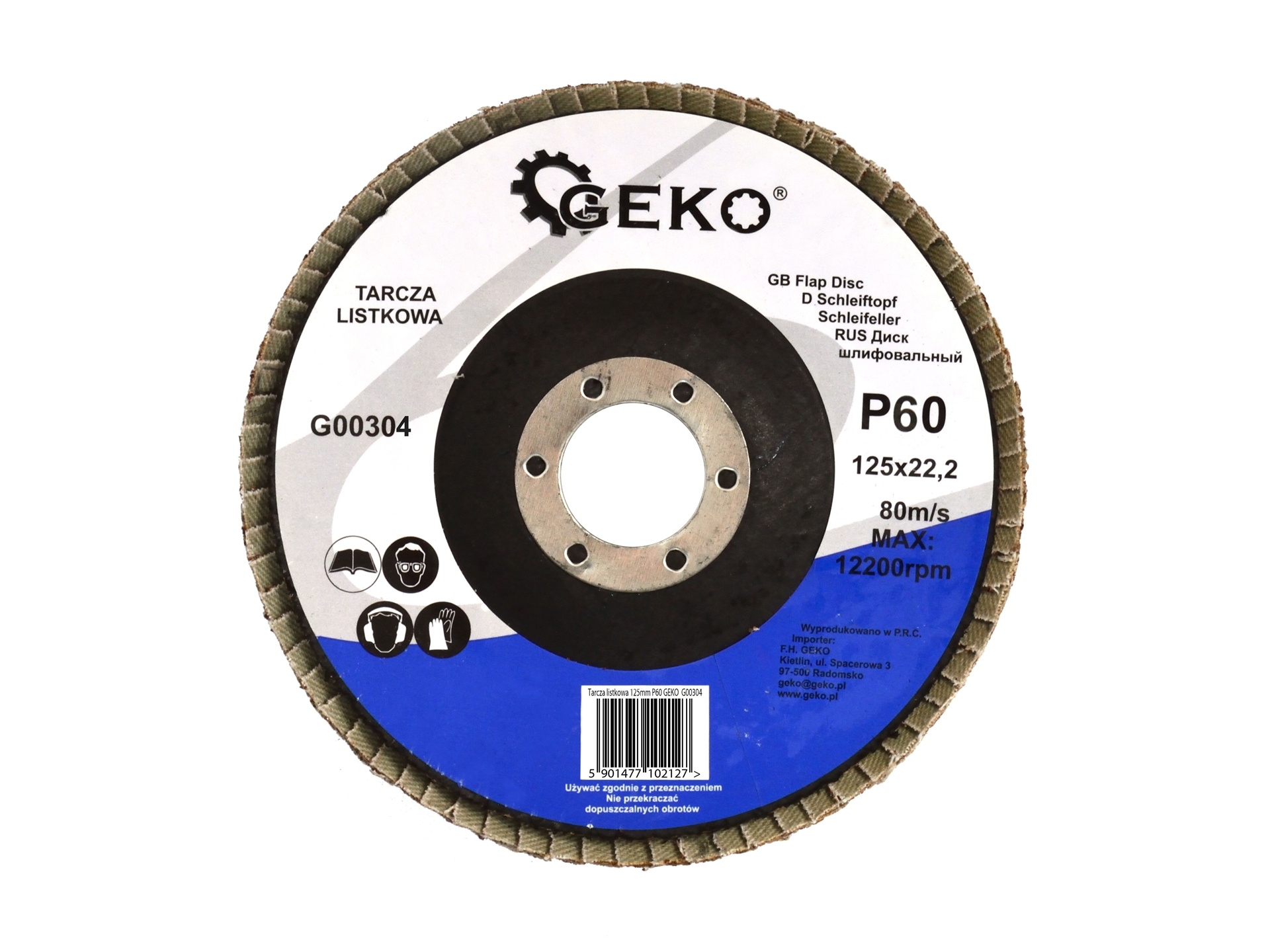 Disc lamelar pentru slefuire 125mm P60, Geko G00304