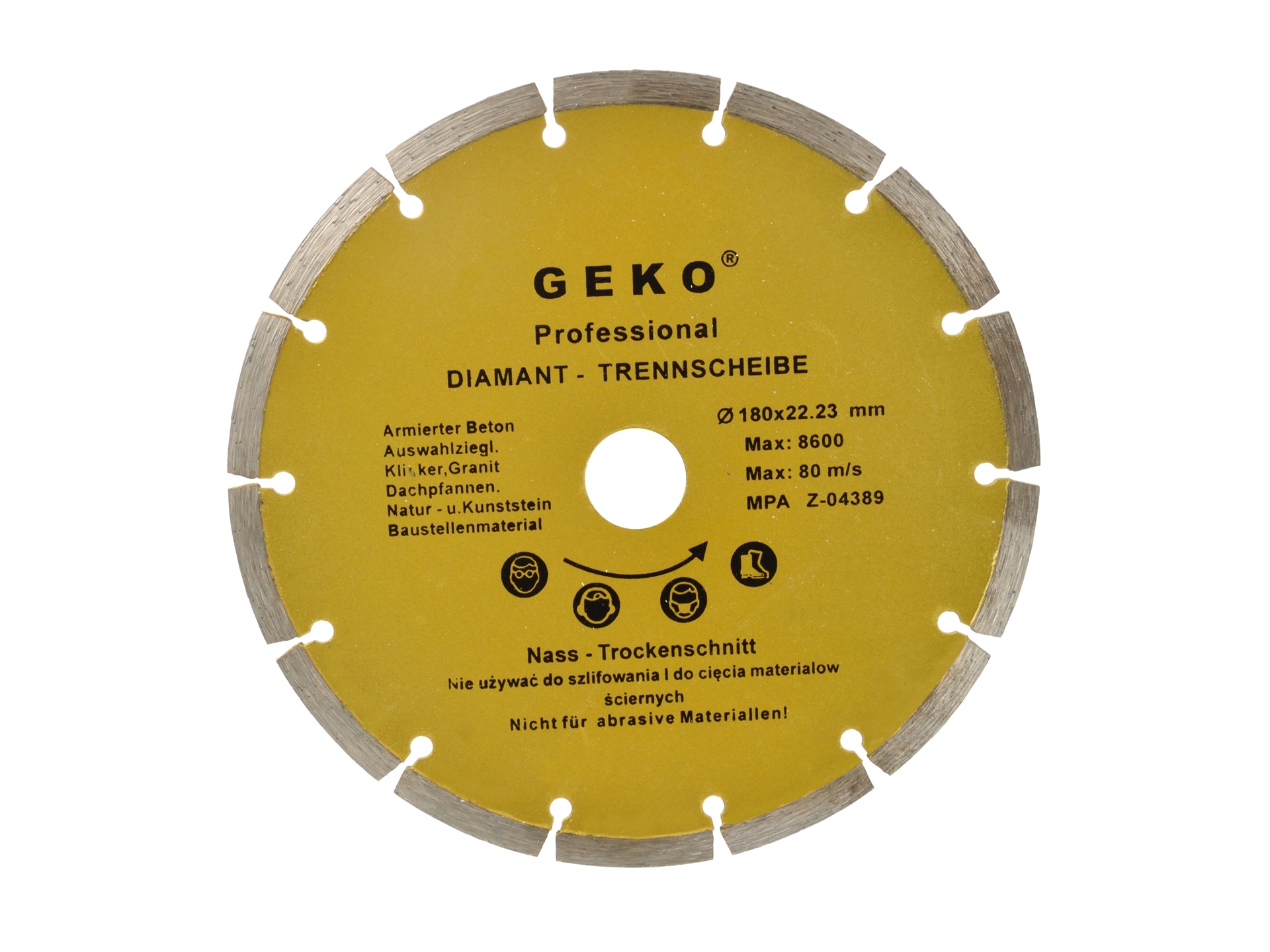 Disc diamantat segmentat 180mm, GEKO PROFESSIONAL G00252