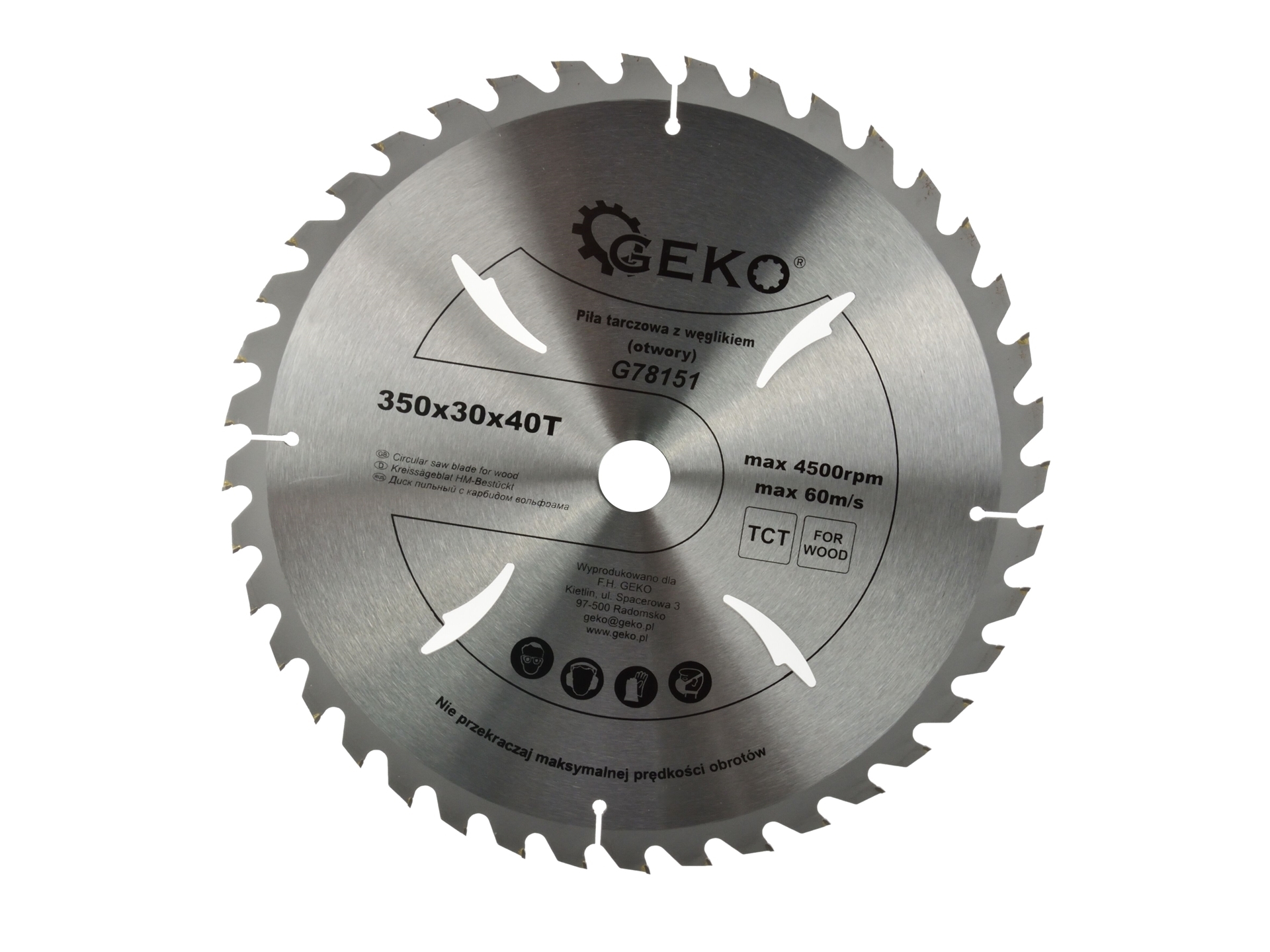 Disc pentru lemn 350x30x40T, GEKO G78151