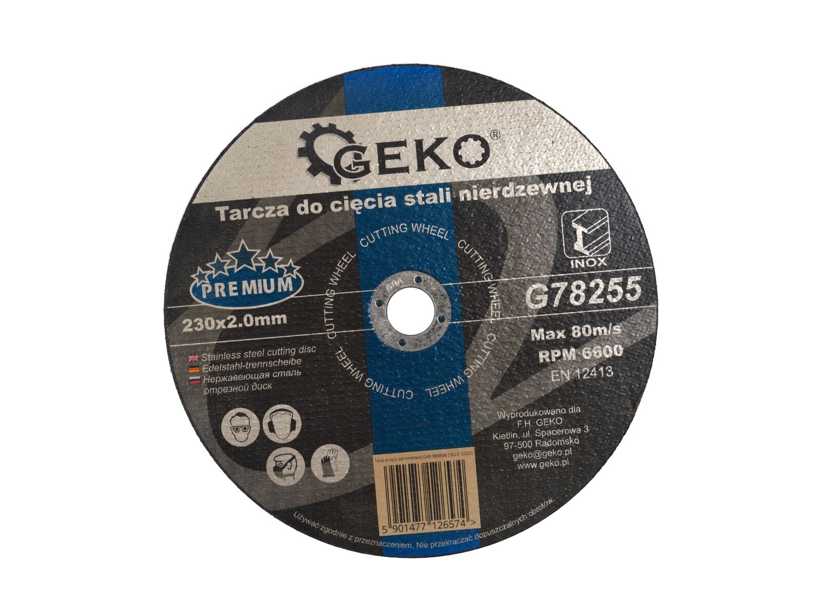 Disc pentru taierea otelului, GEKO PREMIUM 230mm, G78255
