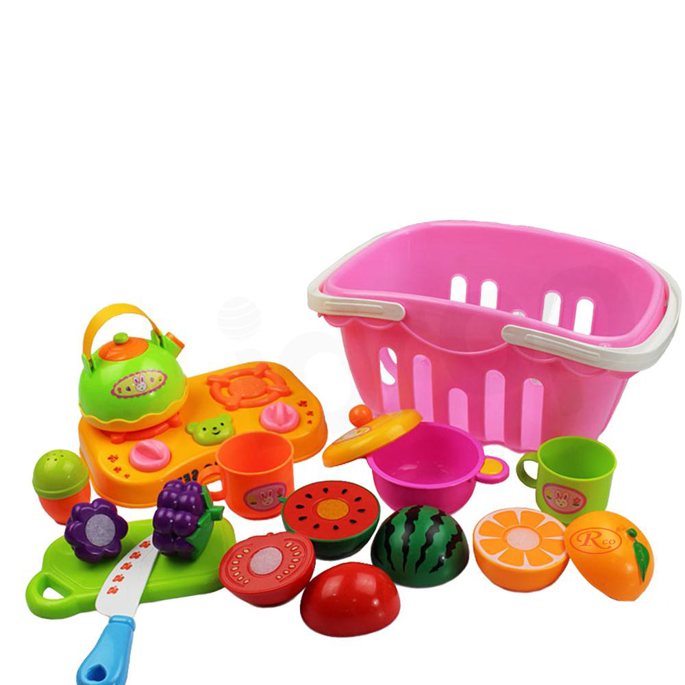 Set jucarii pentru copii cos cu fructe si legume de taiat, Super Market,14 piese WP3504-A RCO articole imagine 2022 protejamcopilaria.ro