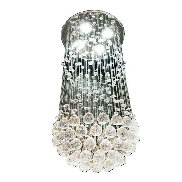 Candelabru cristal elegant 9818 4 x MR16, cu bec LED, aluminiu/cristale artificiale, culoarea cromului