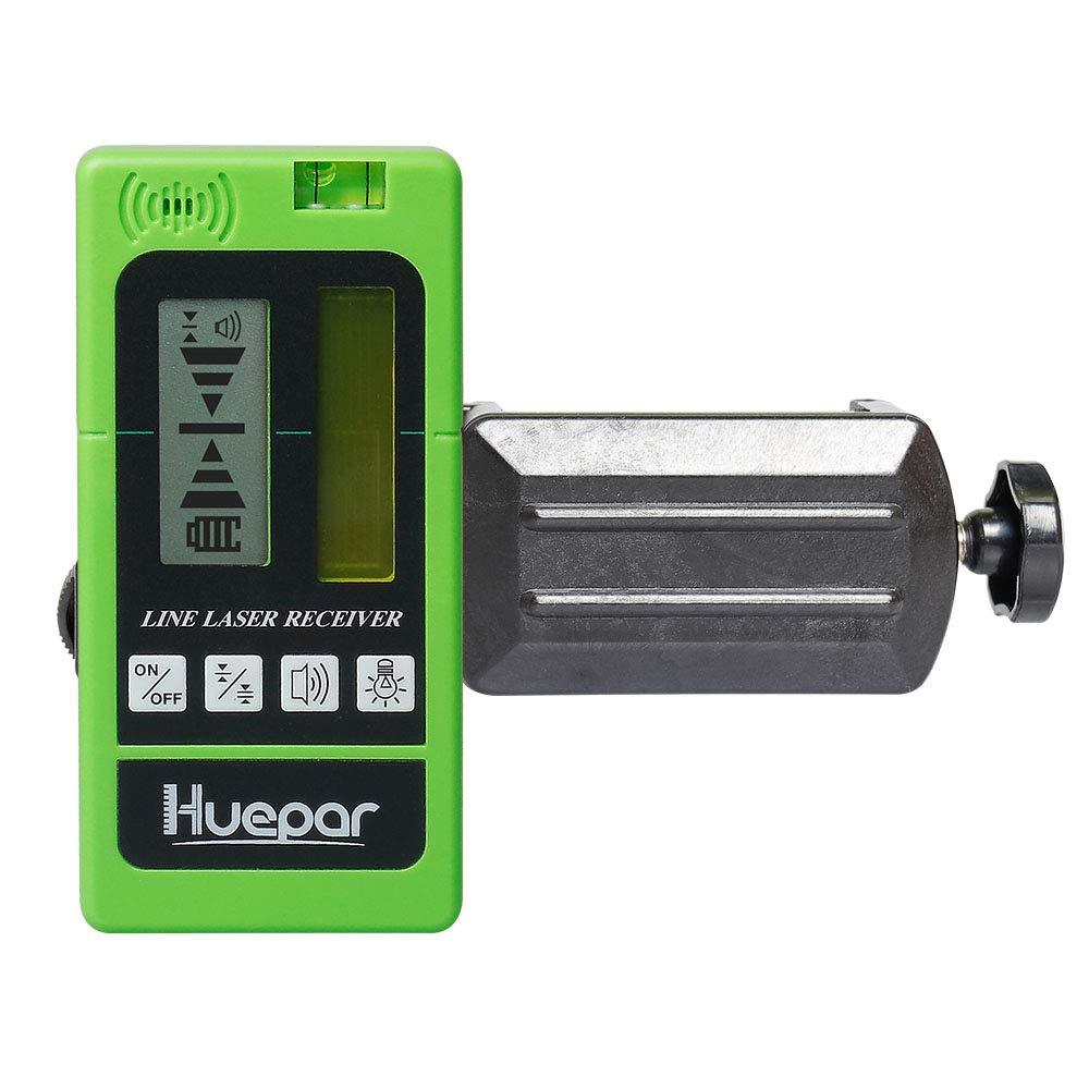 Receptor laser digital Huepar LR-5RG pentru nivel de linie, cu laser liniar pulsat pana la 50m, detectare fascicul verde si rosu, afisaj LED dual