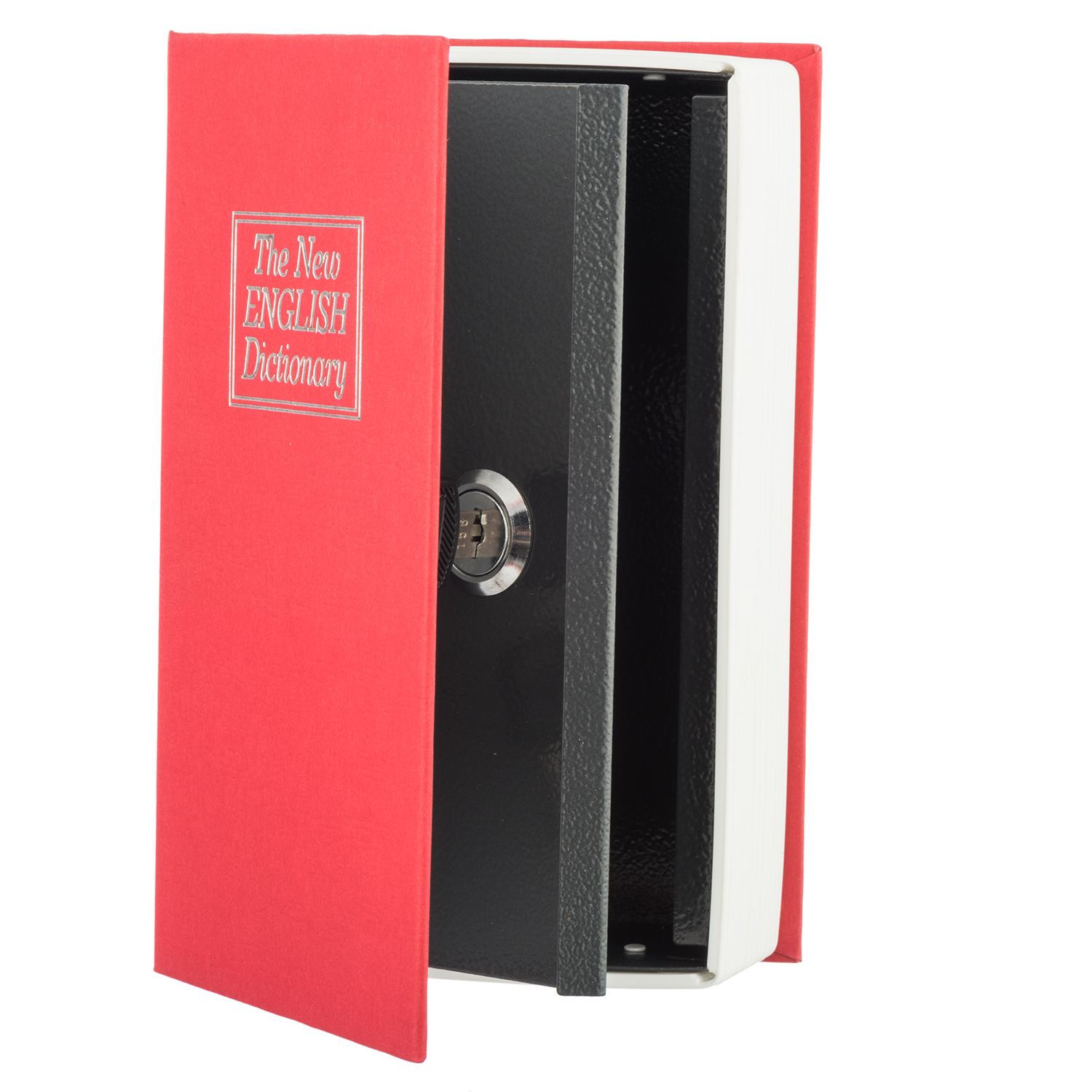 Seif Model Dictionar Carte Mare, cu o Cutie Secreta, Metalic, 270 x 70 x 200 mm, Rosu