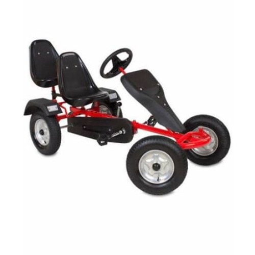 Kart Go kart F160AB -2 cu 2 locuri, cu pedale pentru juniori, adulti si copii, roti cauciuc cu camera scaun reglabil, rosu