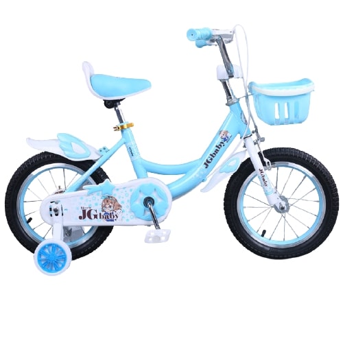 Bicicleta pentru fete Go kart Baby, 16 inch, roti ajutatoare, 4-7 ani, cosulet jucarii,aparatoare roti, albastru
