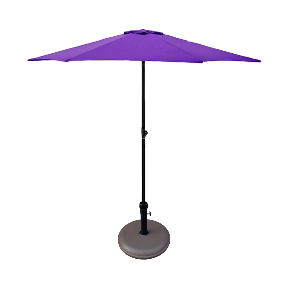 Umbrela soare 250 cm , culoare mov cu suport rotund 12 kg , culoare maro