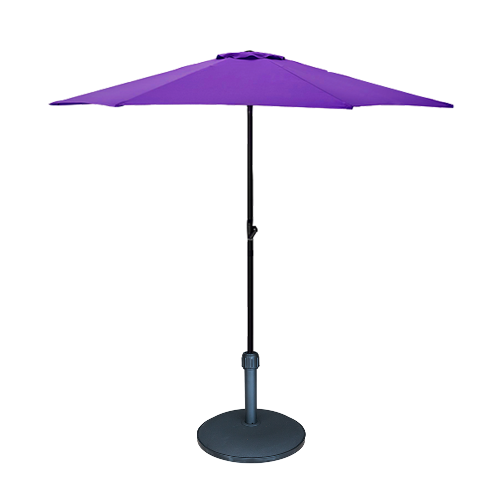 Umbrela soare 270 cm , culoare mov cu suport rotund 15 kg , culoare neagra