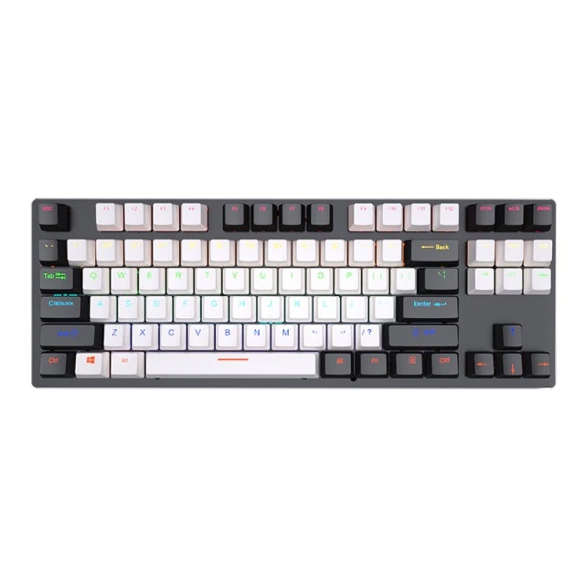 Tastatura gaming, mecanica White in Dark K 550, 87 taste ,7 moduri iluminare led, Usb, Rgb, culoare alb cu negru
