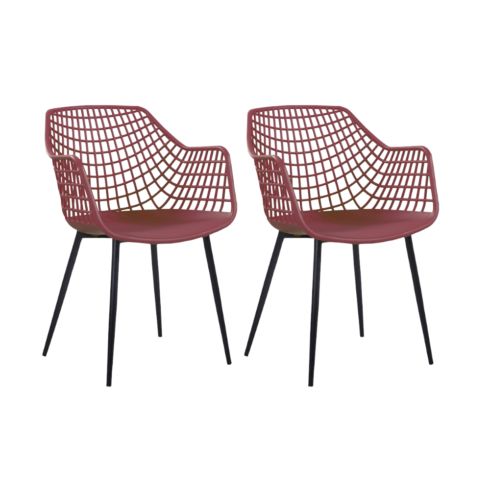 Set 2 scaune bucatarie, terasa, cafenea cu spatar polipropilena 56x57x84 cm, grena