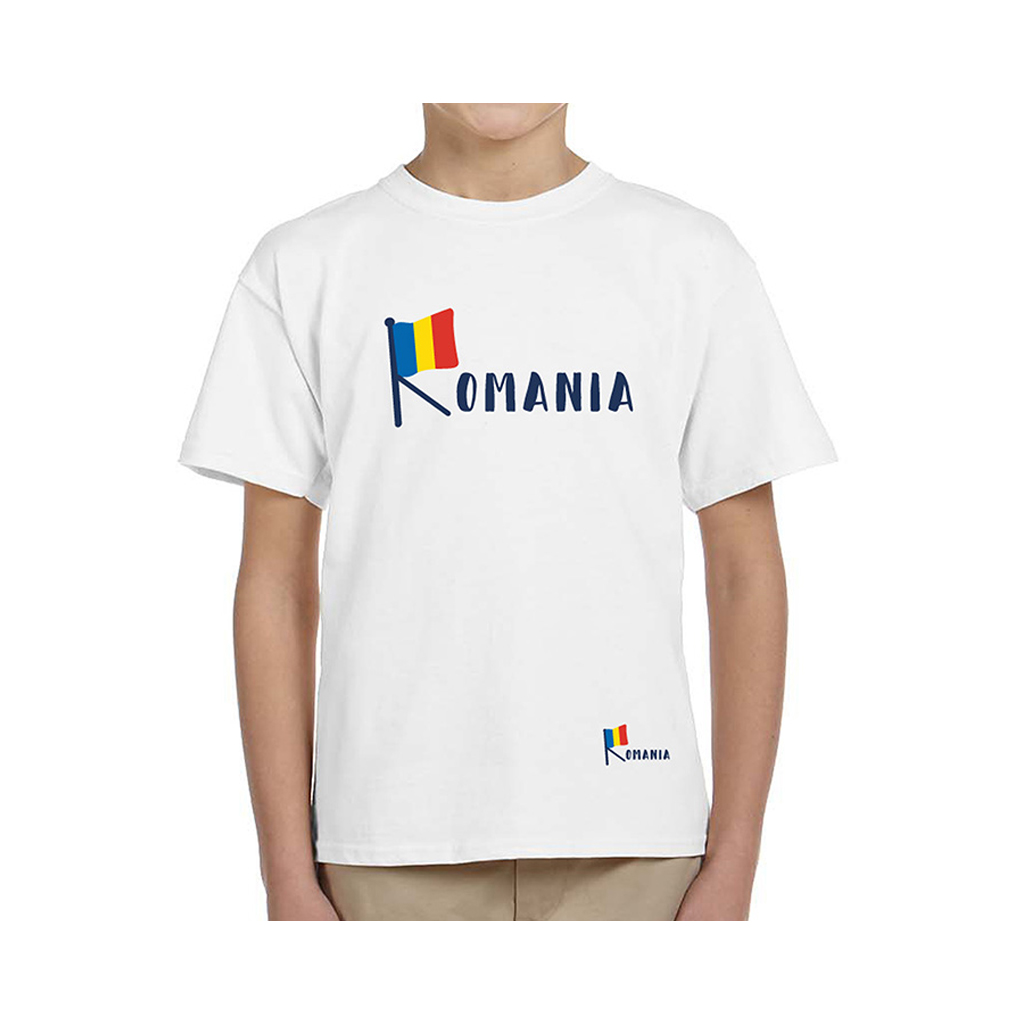 Tricou pentru copii, 4-5 ani, Romania, Tricolor, 100% bumbac 100% imagine 2022 protejamcopilaria.ro