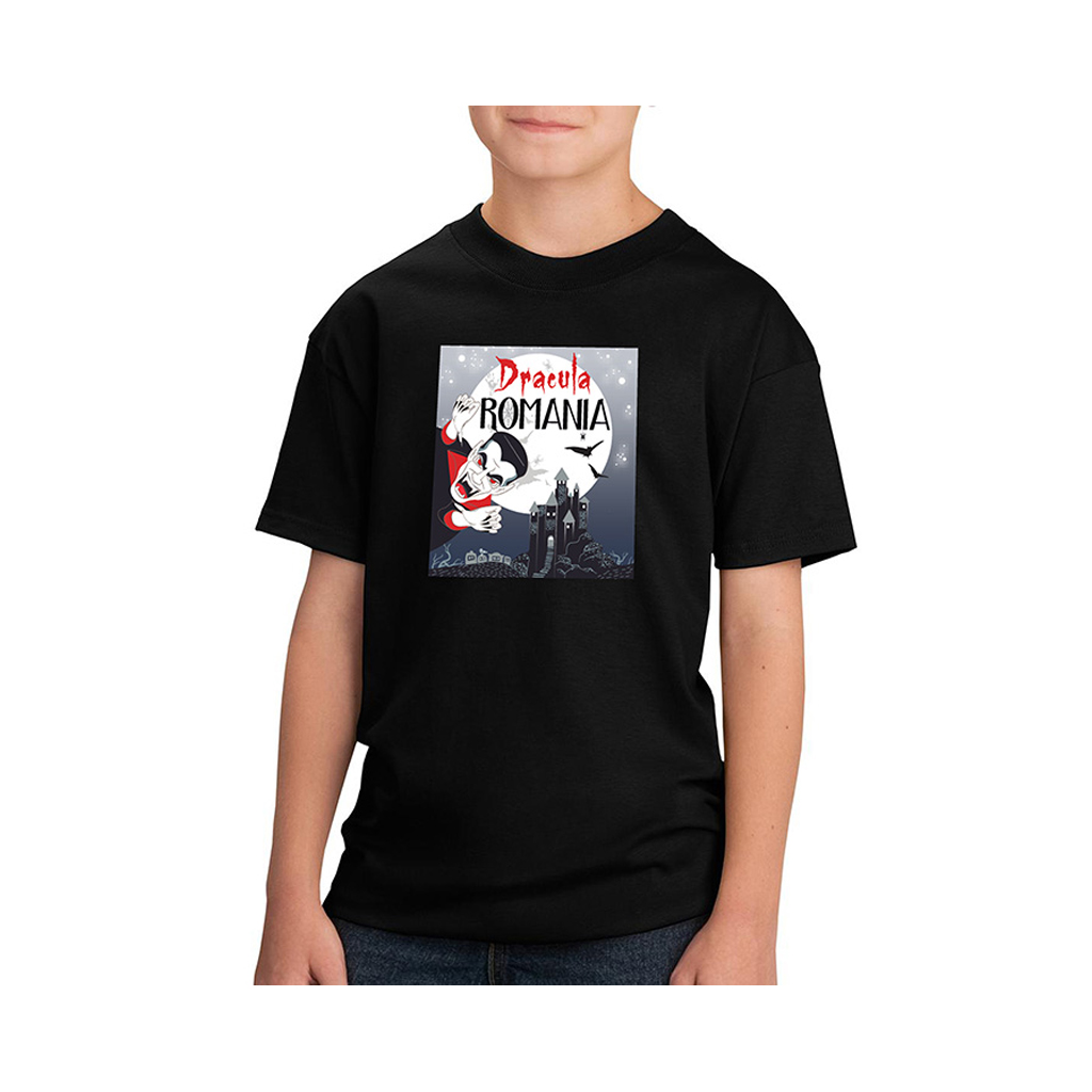 Tricou pentru copii, 10-11 ani, Dracula, 100% bumbac 10-11 imagine 2022 protejamcopilaria.ro