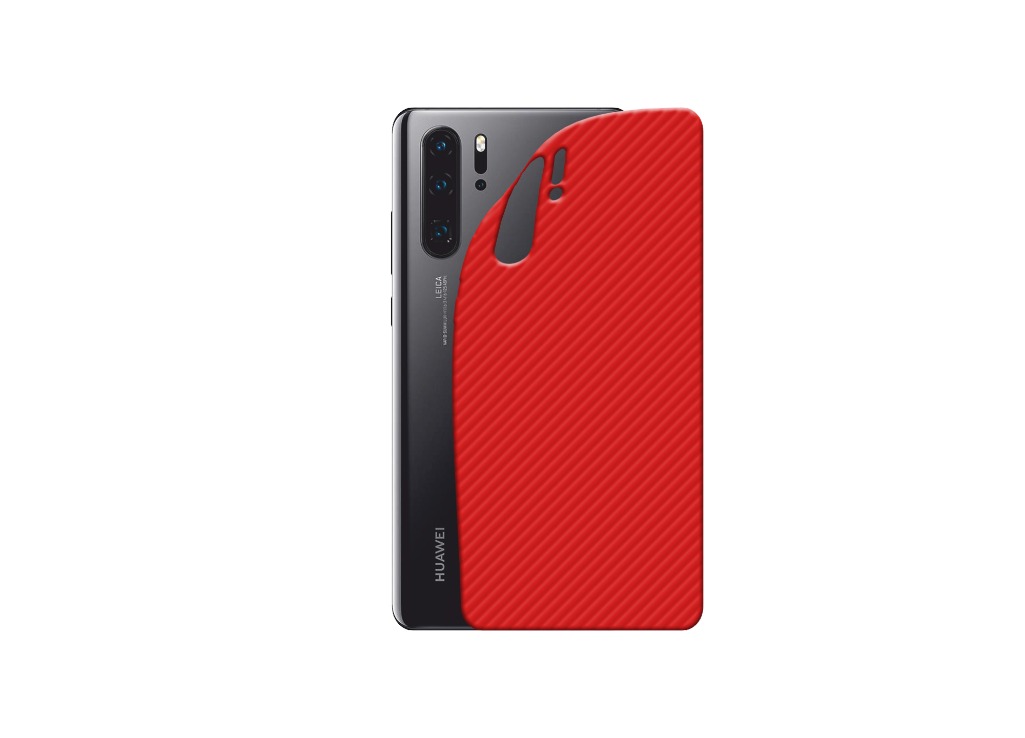 Folie de Protectie Carbon Red din Silicon Premium Protect Cover pentru Huawei P30 Pro Protectie Spate Carbon imagine noua 2022