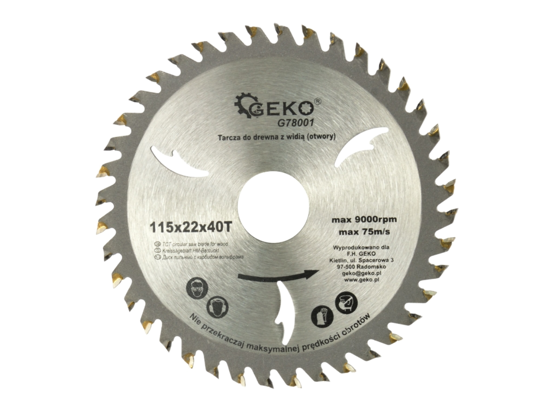 Disc circular pentru lemn 115x22x40T, Geko G78001