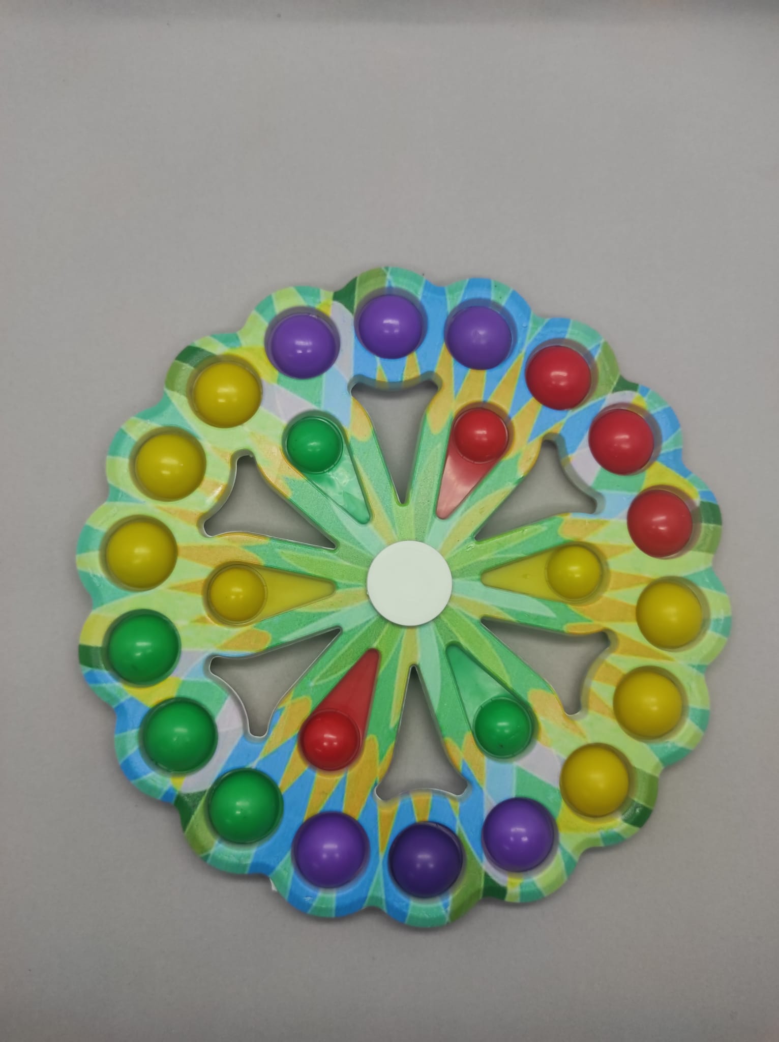 Jucarie antistres simple dimple fidget toy spinner cu 24 buline, Multicolor, mix