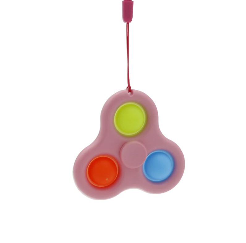 Jucarie senzoriala spinner Flippy- Fidget Toy, Simple Dimple, 7 cm, Roz/Multicolor