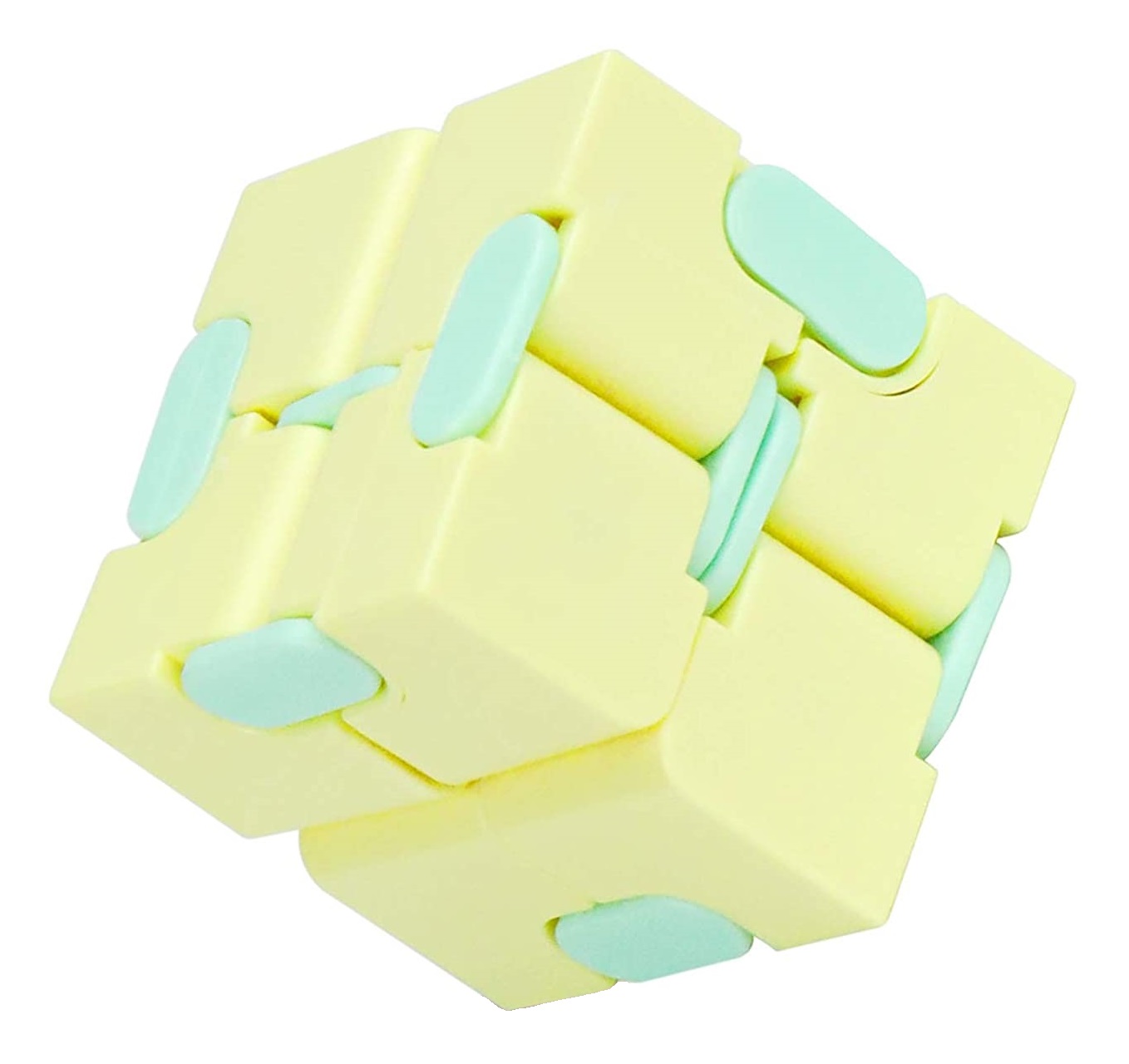 Cub antistres, Fidget Toy, Infinity Magic Cube, galben – albastru, 4x4x4 cm 4x4x4 imagine 2022 protejamcopilaria.ro