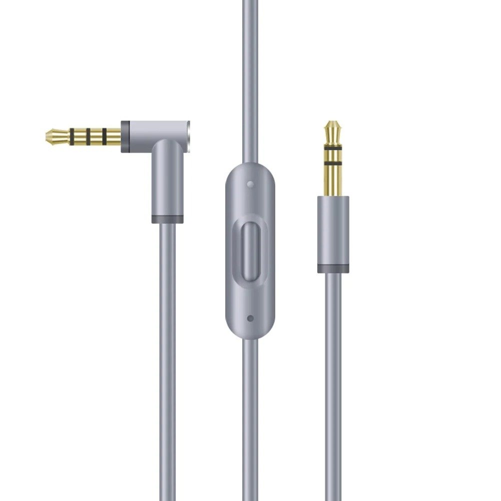 Cablu audio PadForce de 1.50m cu microfon RemoteTalk incorporat pentru casti Beats, Jack 3.5mm – Gri