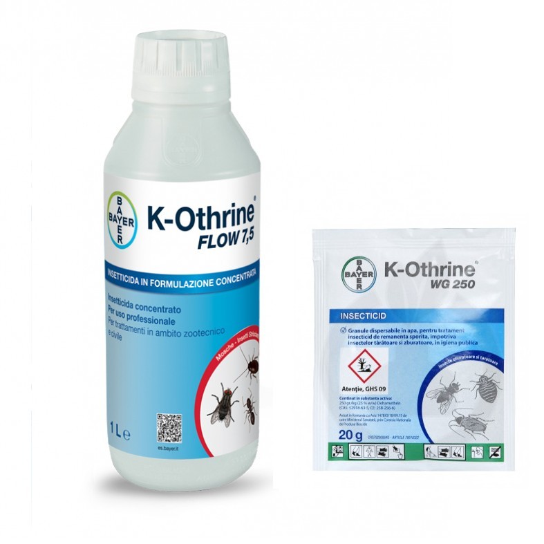 Insecticide K-othrine SC 7,5 Flow si Kothrine wg 250, 20 gr insecte taratoare si zburatoare