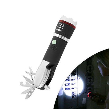 Lanterna multifunctionale Panta Safe, MediaShop, USB, 3 nivele lumina, Negru