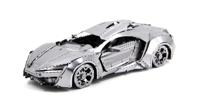 Puzzle Metalic, 3D, RoveZone®, Educativ, Model Masina Supercar, 105 Piese