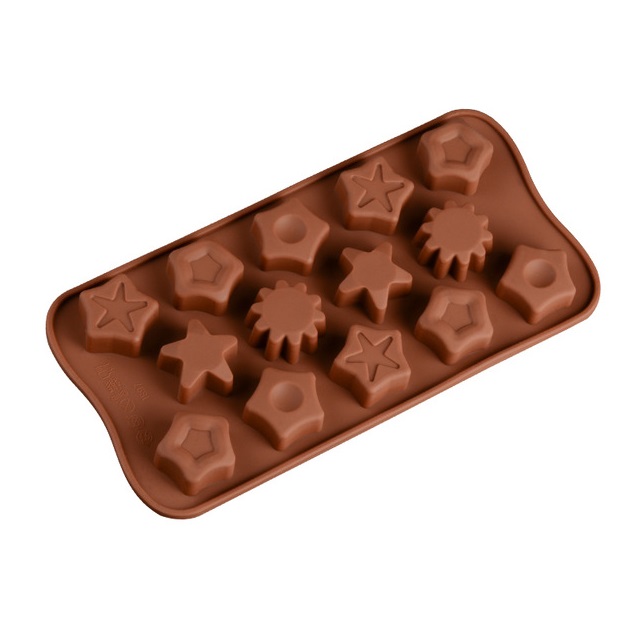 Forma din Silicon pentru Praline din Ciocolata, Bomboane, Jeleuri sau Cuburi de Gheata, Stelute, 21 x 10 x 1 cm, Original Deals