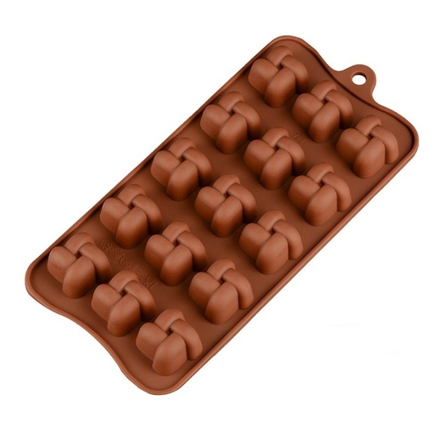 Forma din Silicon pentru Praline din Ciocolata, Bomboane, Jeleuri sau Cuburi de Gheata, Forma Impletita, 21 x 10 x 1 cm, Original Deals