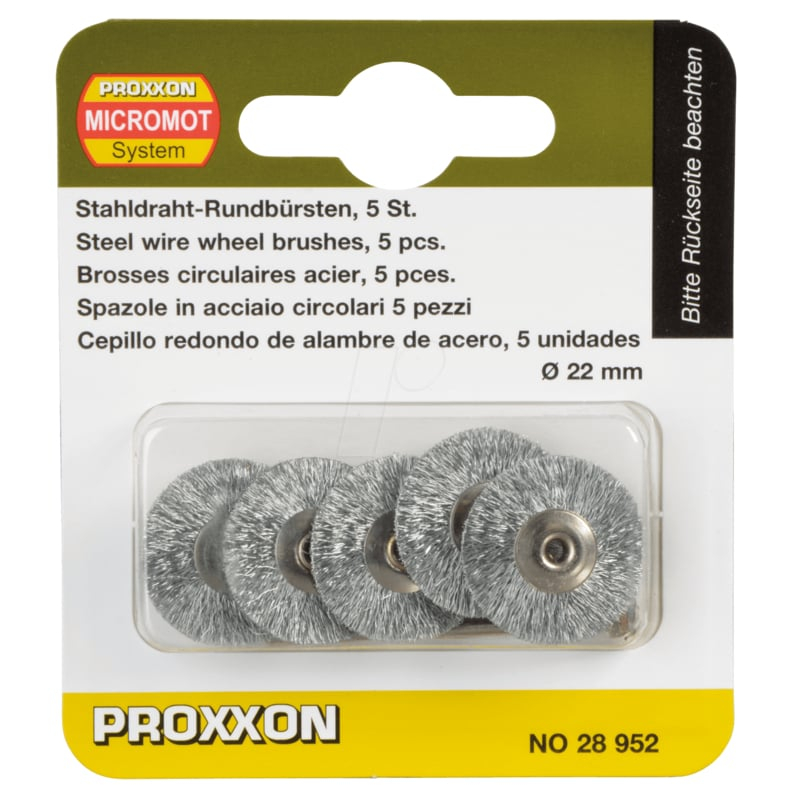 Set perii din otel, slefuire metal Proxxon PRXN28952, Ø22 mm, 6 piese
