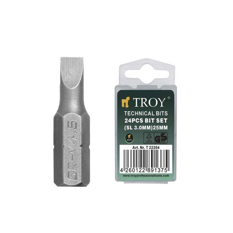Set de biti Troy T22204, SL3, 25 mm, 24 bucati