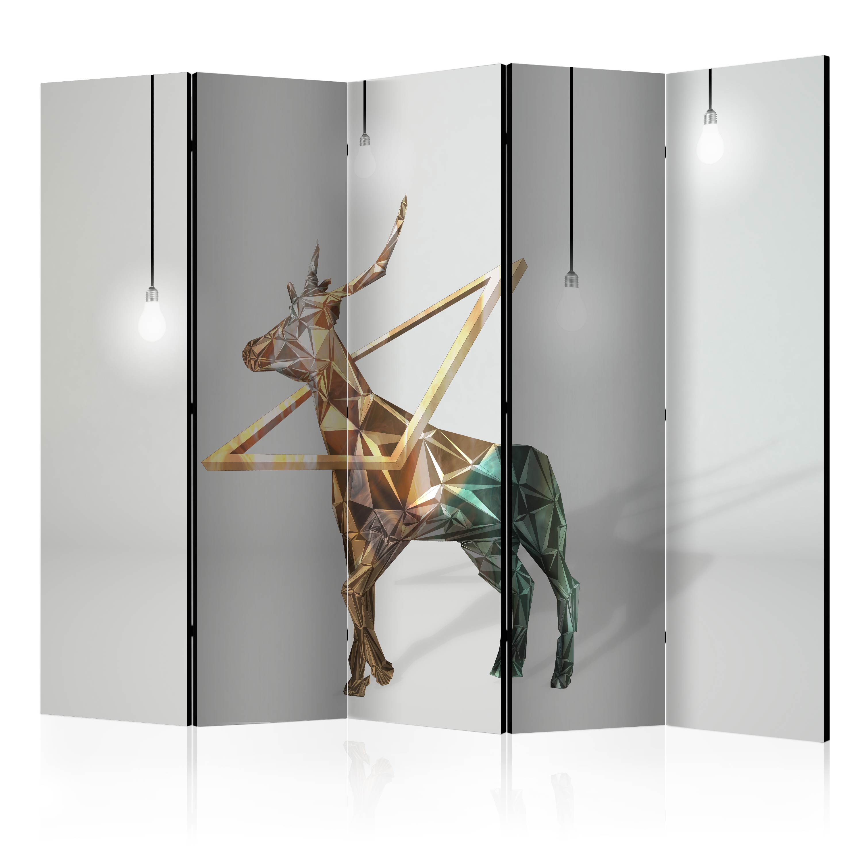 Paravan Artgeist, deer (3D) II, 5 parti- 2.25 x 1.72 m