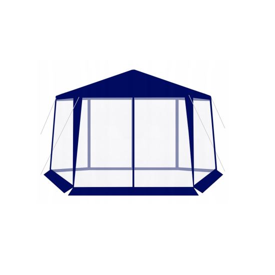 Pavilion pentru gradina/terasa, cadru metalic, impermeabil, cu plasa de tantari, albastru, 4×1.95×2.5 m