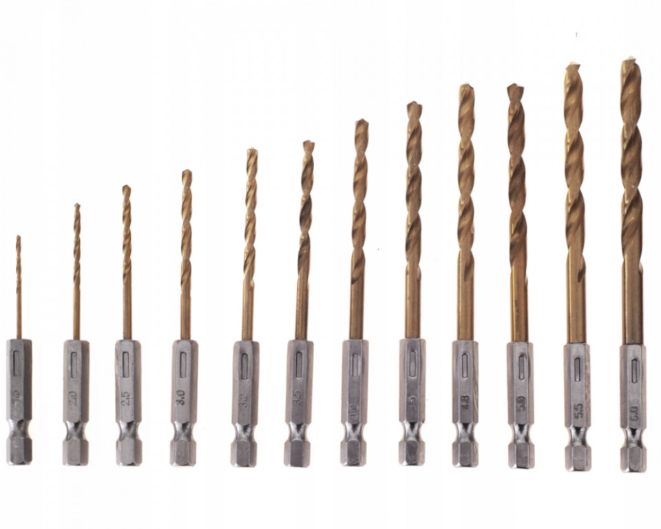 Set 13 burghie titan 1.5-6.5 mm cu prindere bit pentru autofiletanta KD982 KraftDele