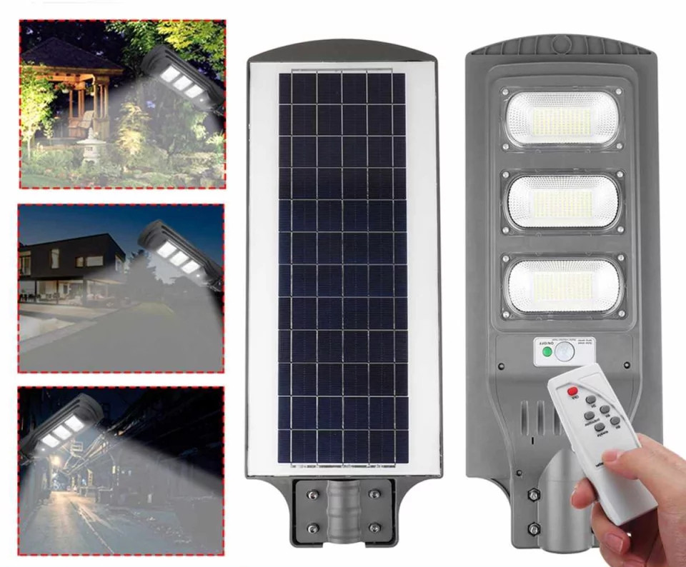 Lampa solara stradala/gradina cu leduri, acumulator si telecomanda , 90w