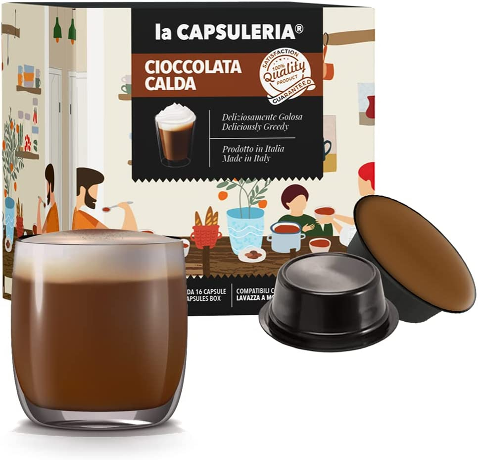 Ciocolata Calda, 128 capsule compatibile Lavazza a Modo Mio, La Capsuleria