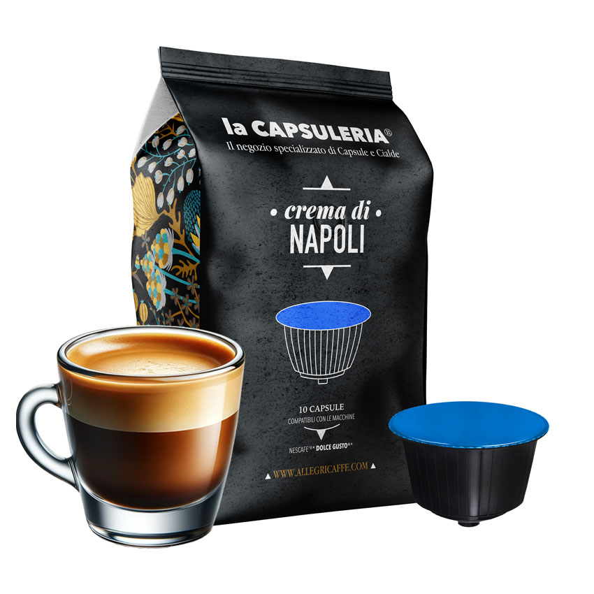 Cafea Crema di Napoli, 100 capsule compatibile Nescafe Dolce Gusto, La Capsuleria