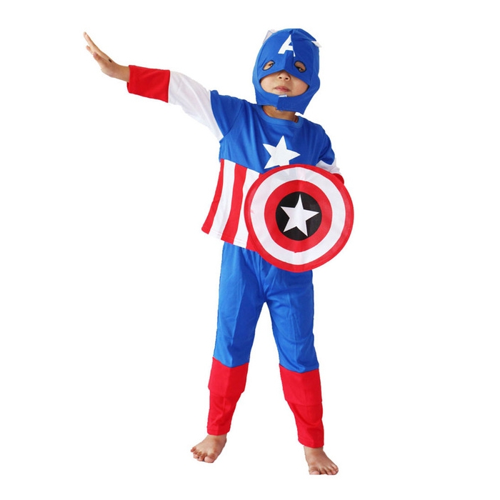 Costum Captain America clasic pentru baiat 100-110 cm 3-5 ani