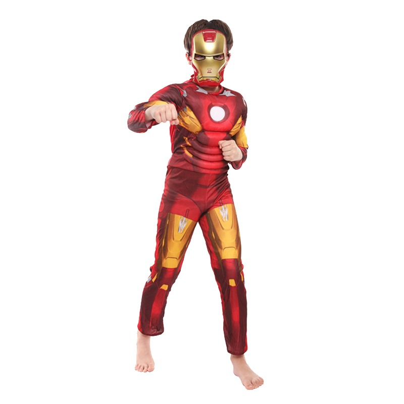 Costum cu muschi Iron Man pentru baiat 100-120 cm 3-5 ani (băiat) imagine 2022 protejamcopilaria.ro