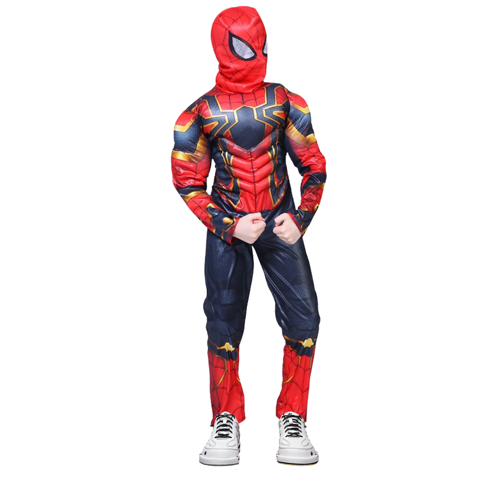Costum cu muschi Iron Spiderman pentru baieti 110-128 cm 5-7 ani 110-128 imagine 2022 protejamcopilaria.ro