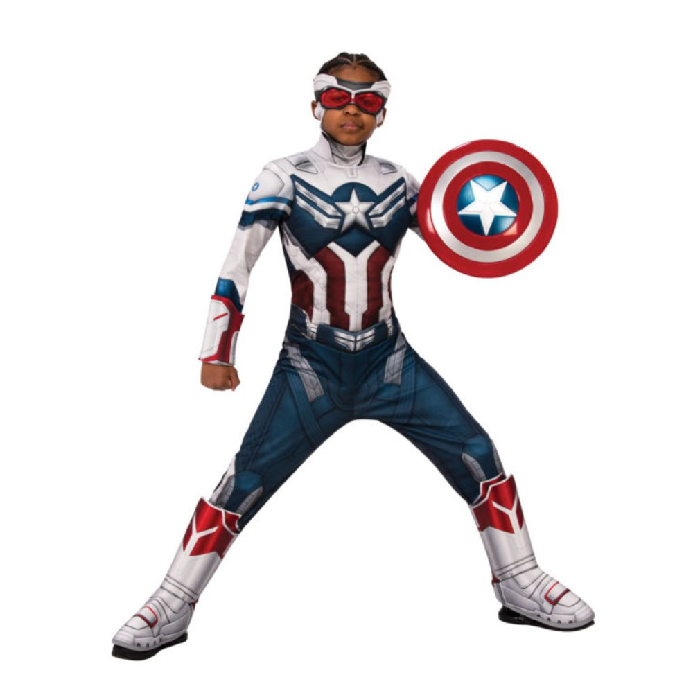 Costum Captain America Deluxe cu muschi pentru baieti – The Falcon and the Winter Soldier 130 – 140 cm 8-10 ani 130 imagine 2022 protejamcopilaria.ro
