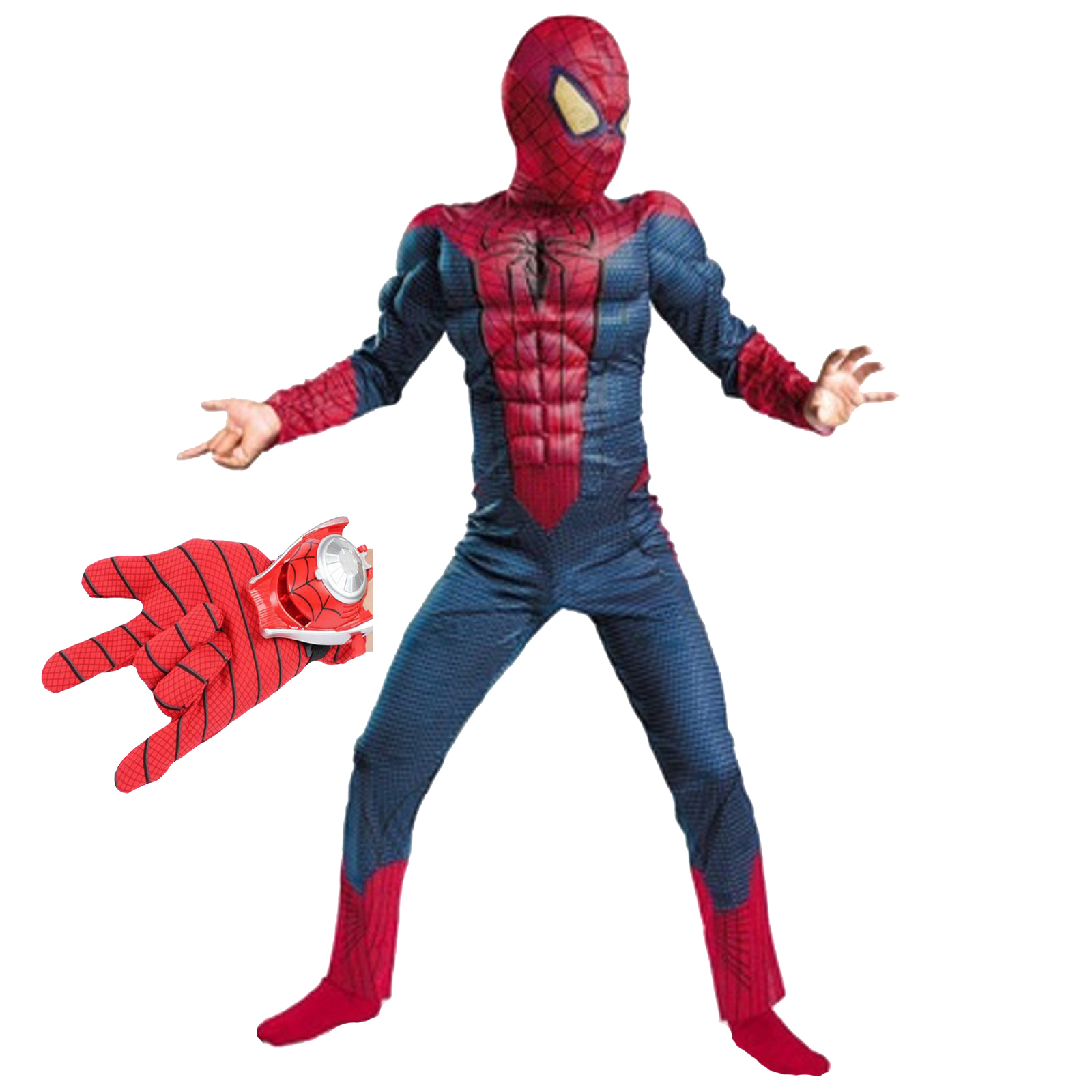 Set costum Spiderman cu muschi si lansator discuri pentru baieti 110-120 cm 5-7 ani 110-120 imagine 2022 protejamcopilaria.ro