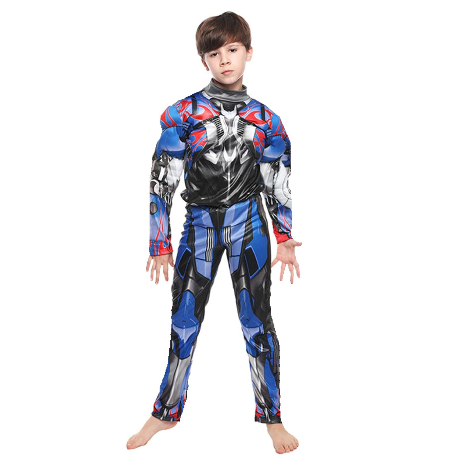 Costum cu muschi Transformers Optimus Prime pentru baieti 100-110 cm 3-5 ani