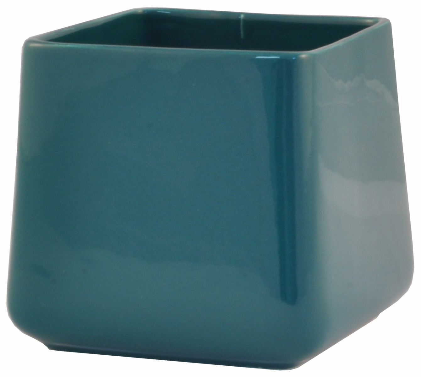 Ghiveci ceramica Quadro, patrat, albastru petrol, 13 x 14 cm